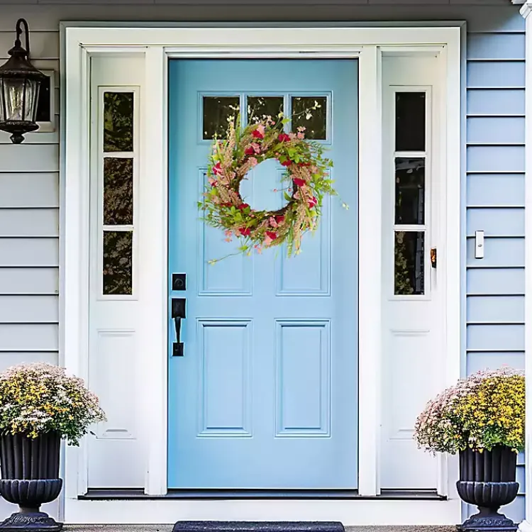 New Pink Berry Floral Wreath Wreaths