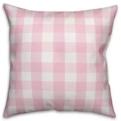 Kirklands Home Outdoor Cushions & Pillows|Pink Buffalo Check Flamingo Outdoor Pillow