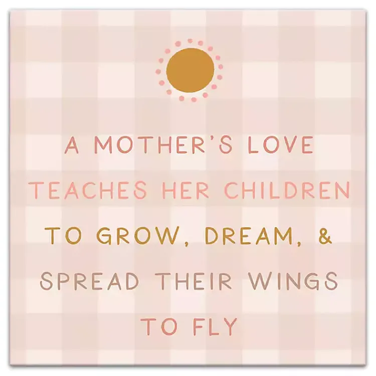 Kirklands Home Wall Quotes & Signs|Checkered A Mother's Love Canvas Art Print Pink