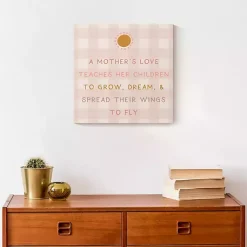 Kirklands Home Wall Quotes & Signs|Checkered A Mother's Love Canvas Art Print Pink