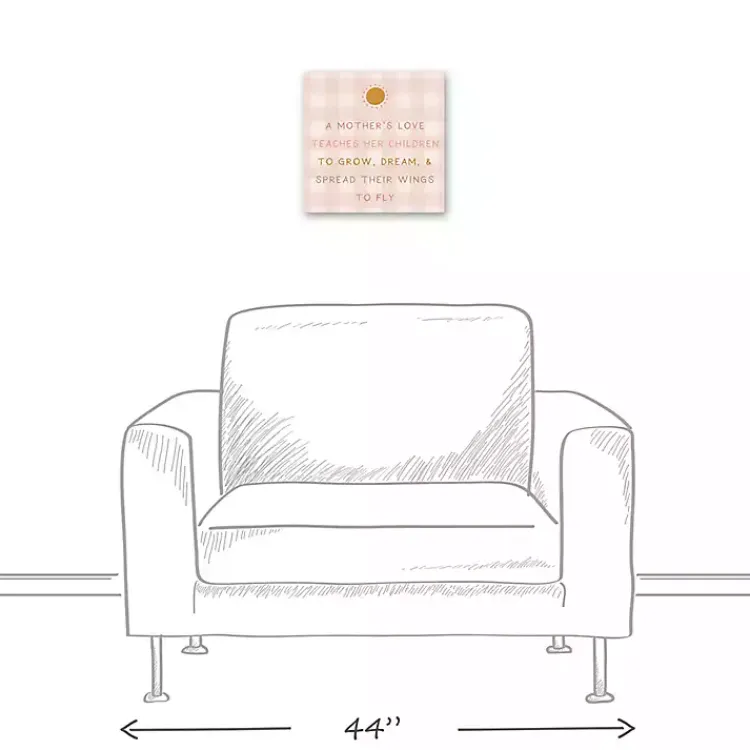 Kirklands Home Wall Quotes & Signs|Checkered A Mother's Love Canvas Art Print Pink