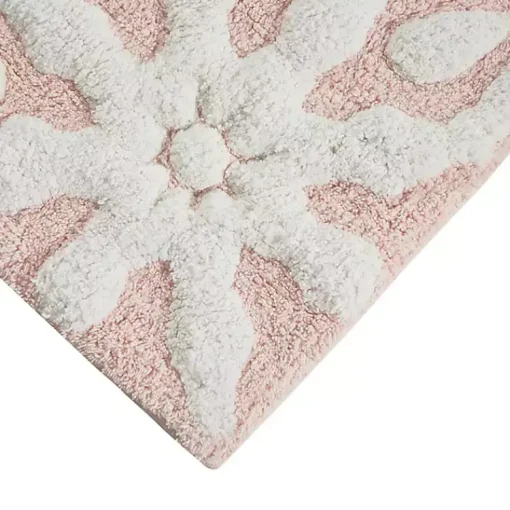 Kirklands Home Bathroom Rugs|Cotton Tufted Medallion Bath Mat, 30 in. Pink