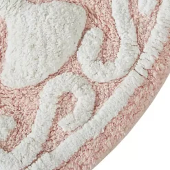 Kirklands Home Bathroom Rugs|Cotton Tufted Medallion Bath Mat, 25 in. Pink