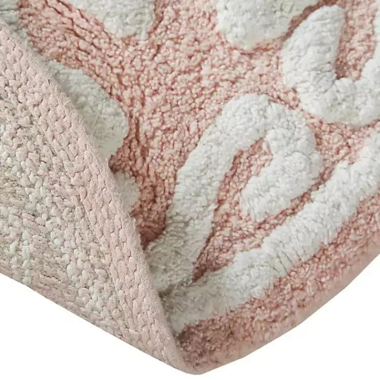 Kirklands Home Bathroom Rugs|Cotton Tufted Medallion Bath Mat, 25 in. Pink