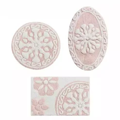 Kirklands Home Bathroom Rugs|Cotton Tufted Medallion Bath Mat, 25 in. Pink
