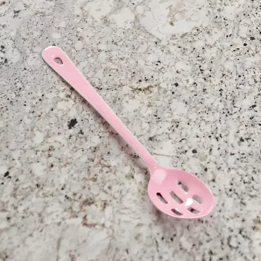 Kirklands Home Kitchen Accessories|Enamel Stainless Steel Slotted Spoon Pink