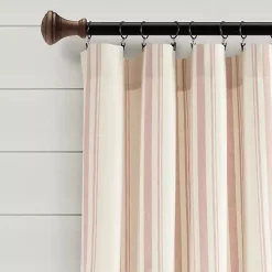 Kirklands Home Curtains & Drapes|Farmhouse Stripe Curtain Panel Set, 84 in. Pink
