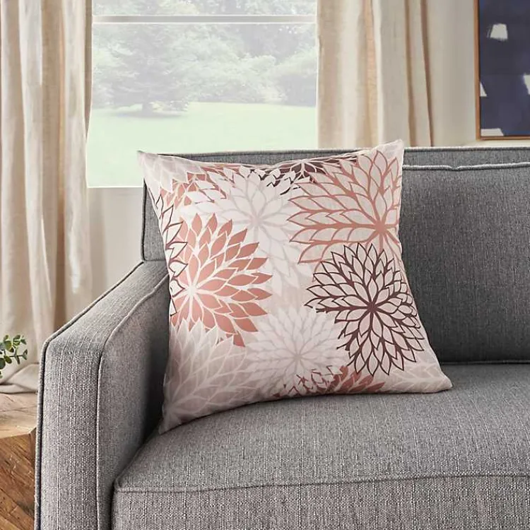 Kirklands Home Outdoor Cushions & Pillows|Floral Chevron Outdoor Throw Pillow Pink