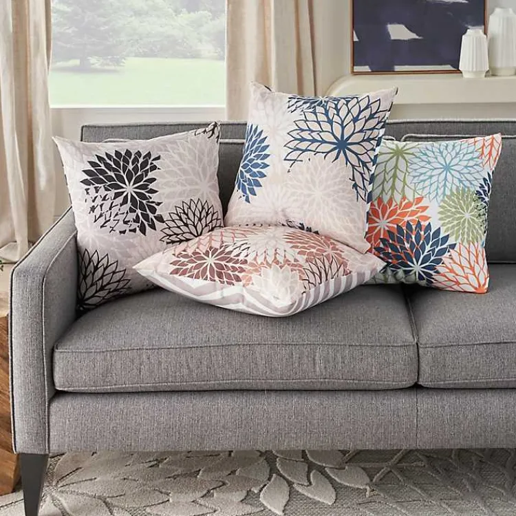 Kirklands Home Outdoor Cushions & Pillows|Floral Chevron Outdoor Throw Pillow Pink