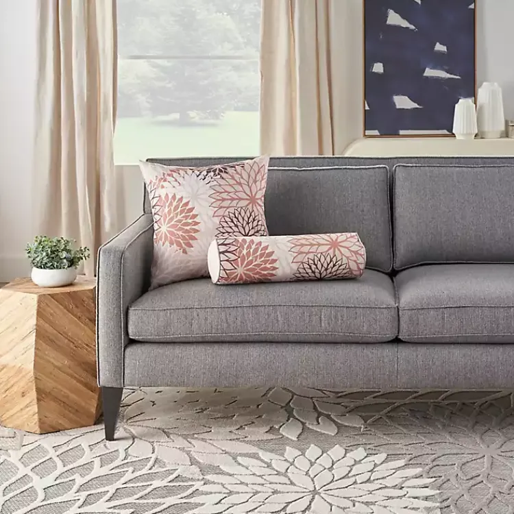 Kirklands Home Outdoor Cushions & Pillows|Floral Chevron Outdoor Throw Pillow Pink