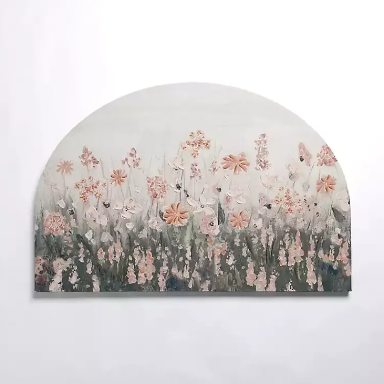 Kirklands Home Canvas Art|Pink Floral Meadow Arch Canvas Art Print