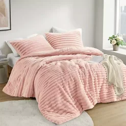 Kirklands Home Comforters|Fluffy Ribbed 3-pc. King Comforter Set Pink