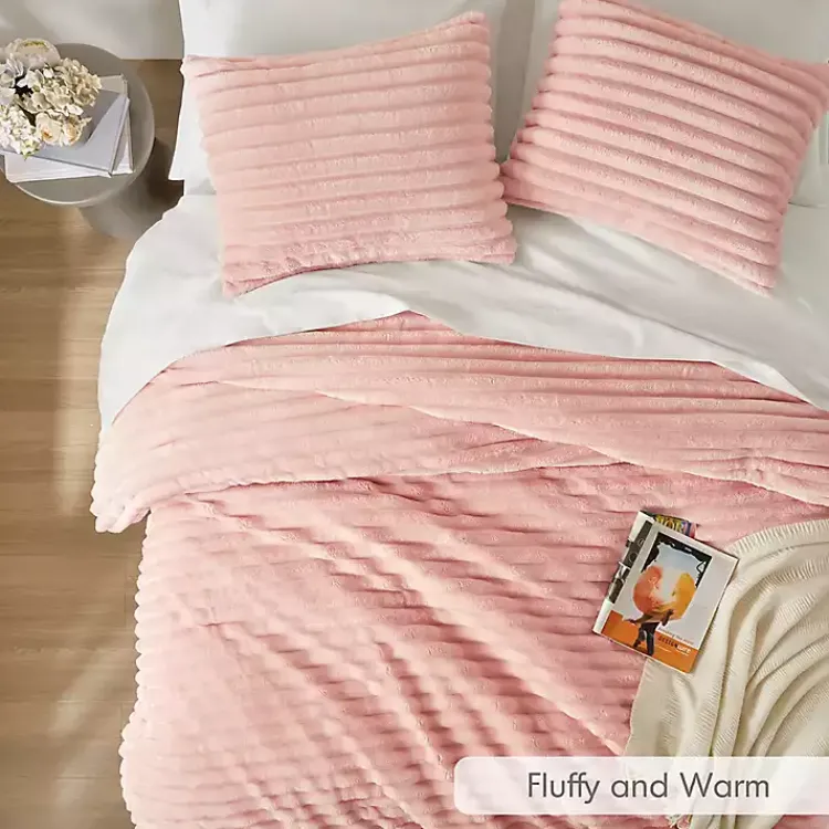 Kirklands Home Comforters|Fluffy Ribbed 3-pc. King Comforter Set Pink