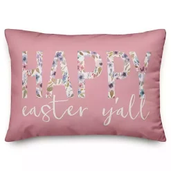 Sale Pink Happy Easter Y'all Pillow Easter Decorations
