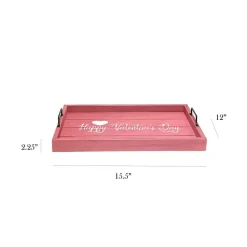 Outlet Pink Happy Valentine's Day Wood Tray Valentines Day Decorations