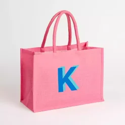 Discount Monogram K Jute Tote Bag Monogram Seasonal Decor