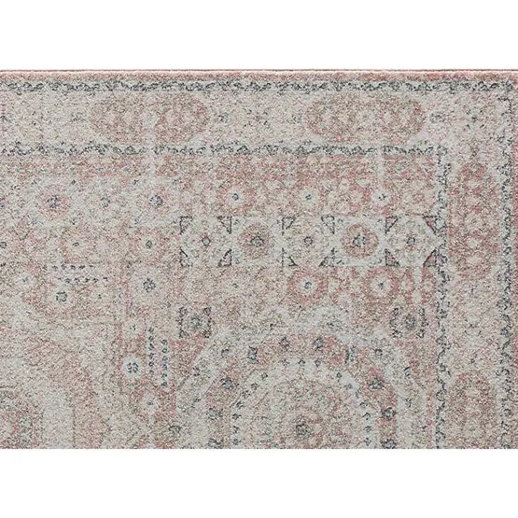 Kirklands Home Area Rugs|Pink Peony Medallion Area Rug, 5x7