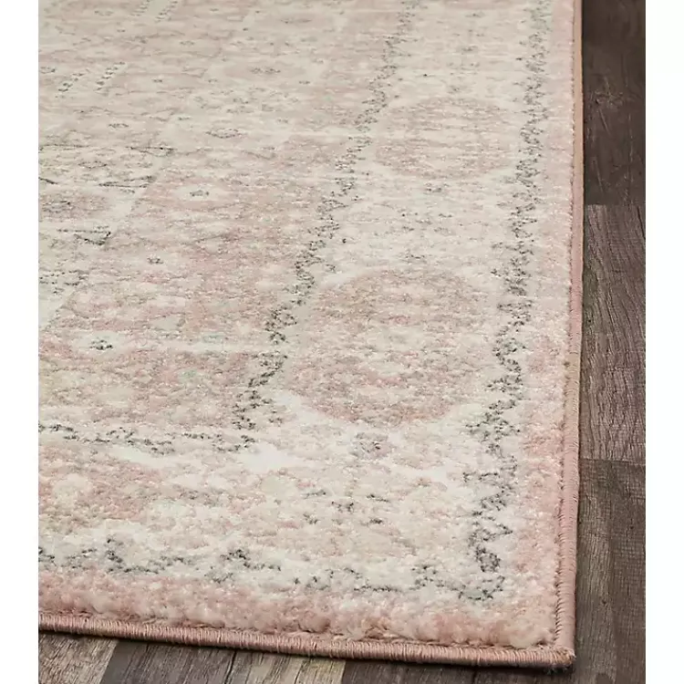 Kirklands Home Area Rugs|Pink Peony Medallion Area Rug, 5x7