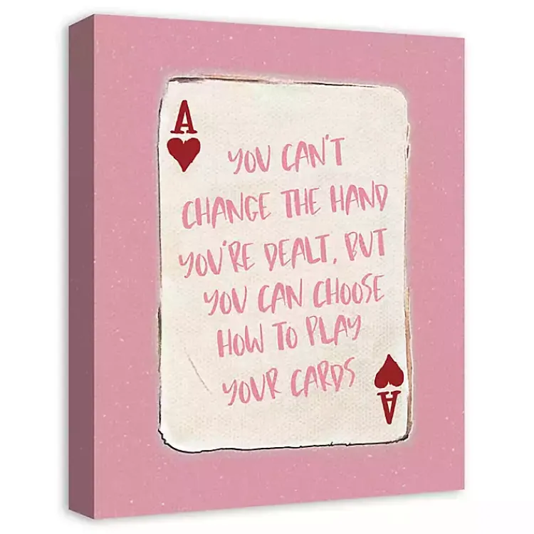 Kirklands Home Wall Quotes & Signs|Playing Card Canvas Art Print Pink