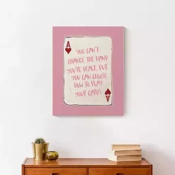 Kirklands Home Wall Quotes & Signs|Playing Card Canvas Art Print Pink