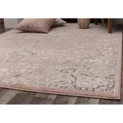 Kirklands Home Area Rugs|Pink Rose Medallion Area Rug, 5x7
