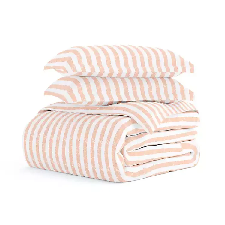 Kirklands Home Duvets|Pink Rugged Stripe 2-pc. Twin Duvet Cover Set