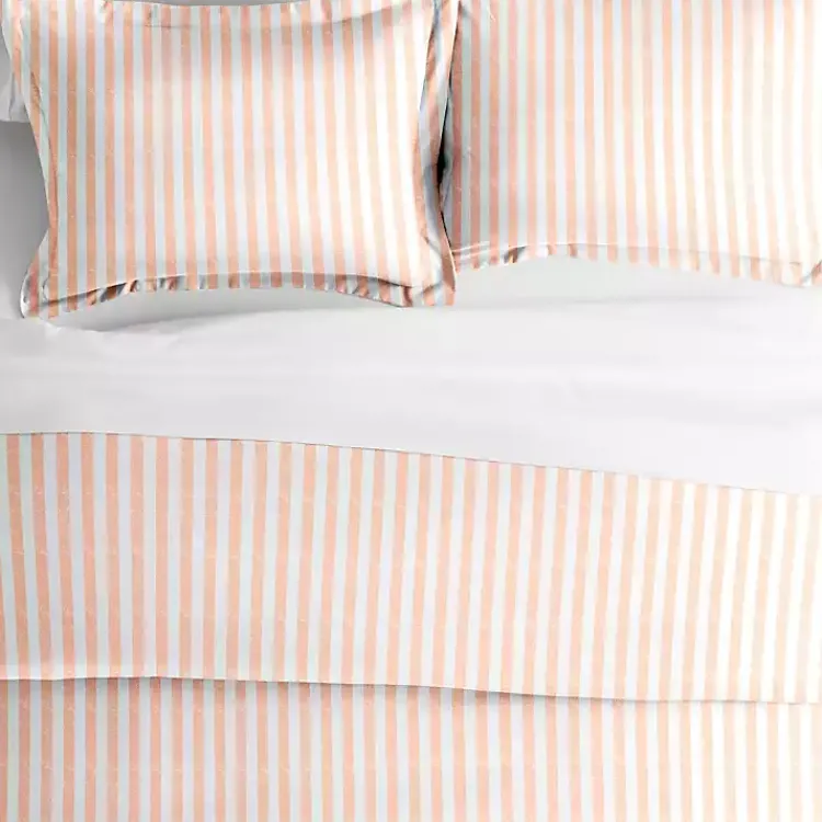 Kirklands Home Duvets|Pink Rugged Stripe 2-pc. Twin Duvet Cover Set