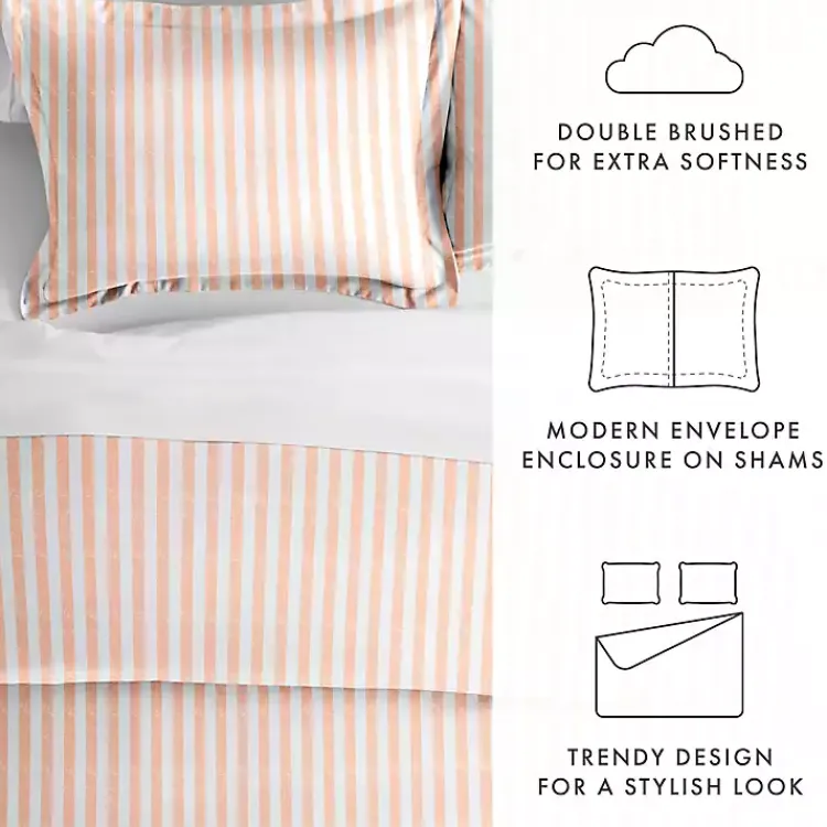 Kirklands Home Duvets|Pink Rugged Stripe 2-pc. Twin Duvet Cover Set