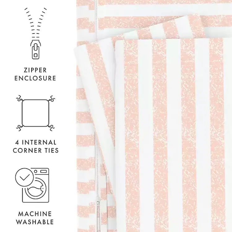 Kirklands Home Duvets|Pink Rugged Stripe 2-pc. Twin Duvet Cover Set