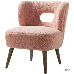 Kirklands Home Accent Chairs|Sherpa Barrel Accent Chair Pink