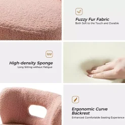 Kirklands Home Accent Chairs|Sherpa Barrel Accent Chair Pink