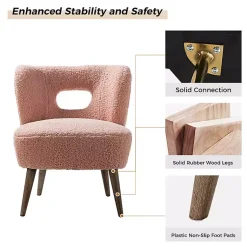 Kirklands Home Accent Chairs|Sherpa Barrel Accent Chair Pink