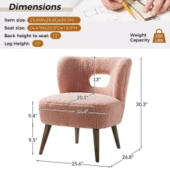 Kirklands Home Accent Chairs|Sherpa Barrel Accent Chair Pink
