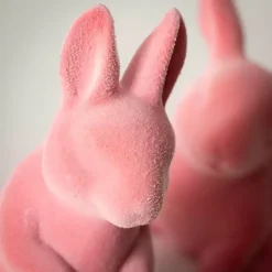 Velveteen Ceramic Bunnies, Set of 2 Easter Decorations