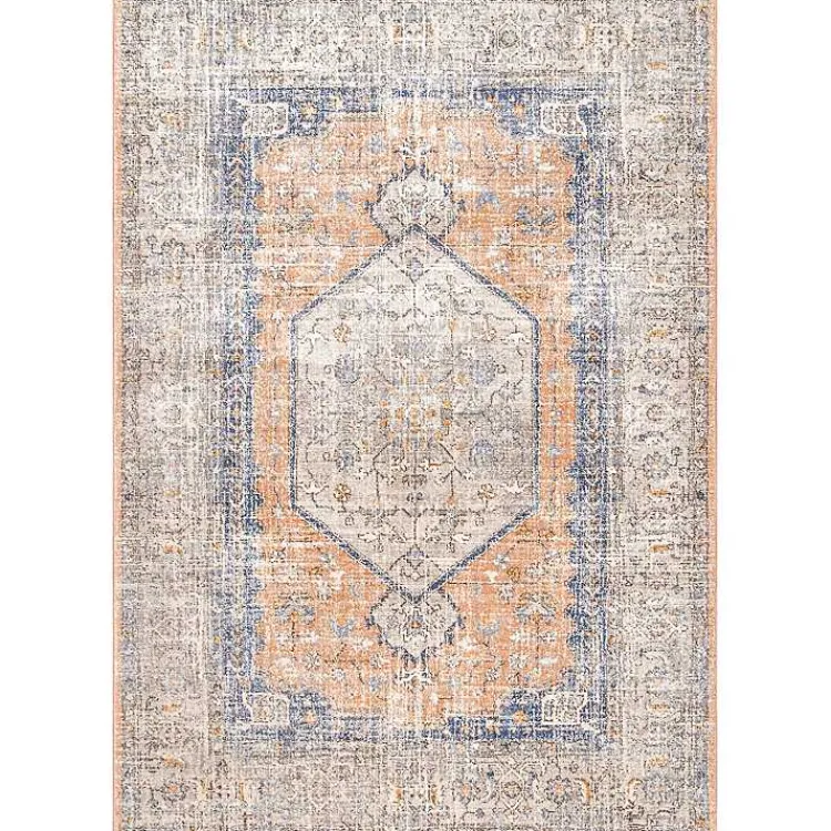 Kirklands Home Area Rugs|Pink Vintage Floral Print Area Rug, 8x10