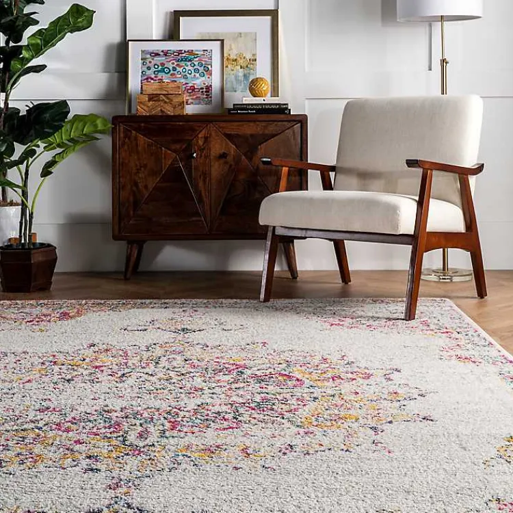 Kirklands Home Area Rugs|Pink Vintage Medallion Area Rug, 10x14