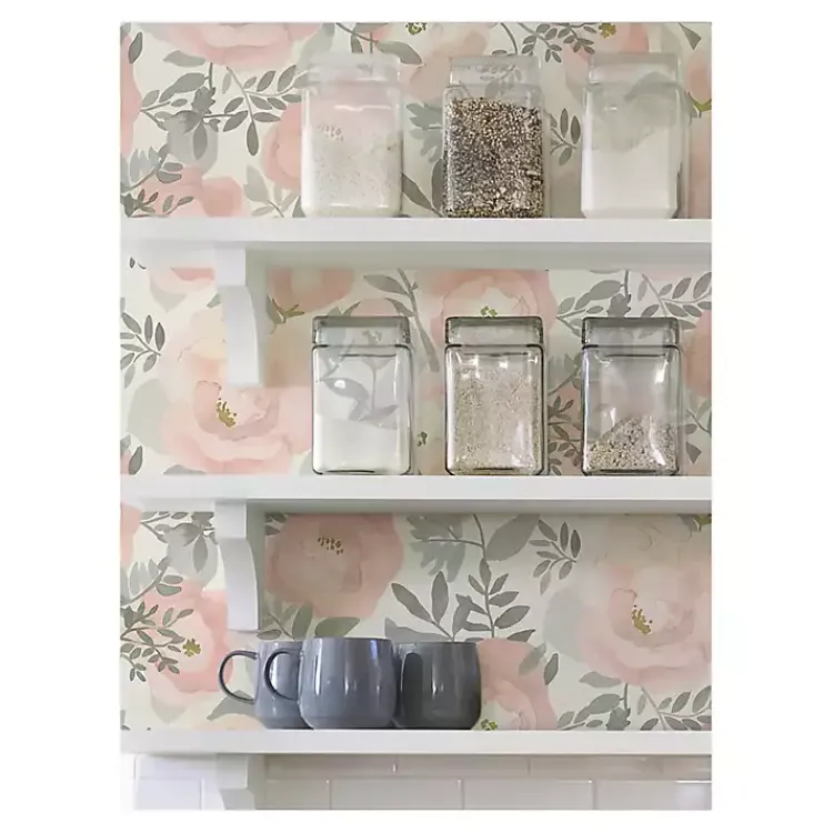 Kirklands Home Wall Murals & Wallpaper|Watercolor Roses Peel & Stick Wallpaper Pink