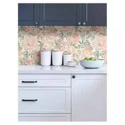 Kirklands Home Wall Murals & Wallpaper|Watercolor Roses Peel & Stick Wallpaper Pink
