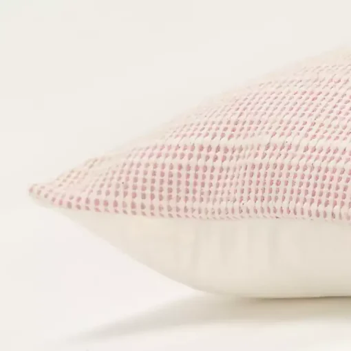 Sale Pink Woven Throw Pillow Pillows