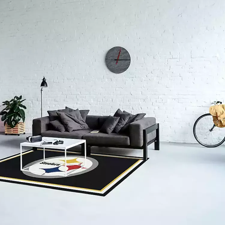 Kirklands Home Area Rugs|Pittsburgh Steelers Area Rug, 4x6 Black