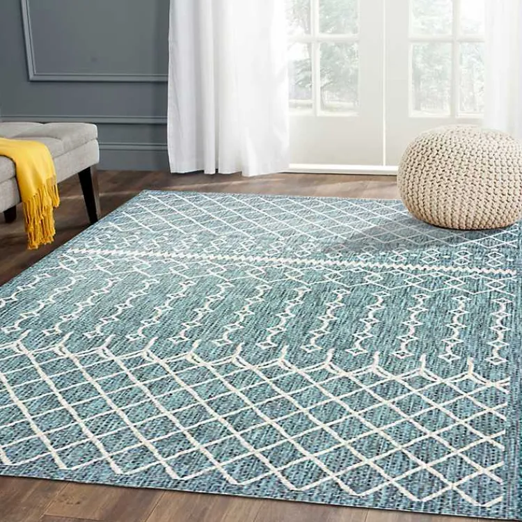 Kirklands Home Outdoor Rugs|Placid Portico Sun Shower Outdoor Area Rug, 7x9