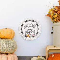 Discount Plaid Thankful Round Framed Wall Plaque Fall