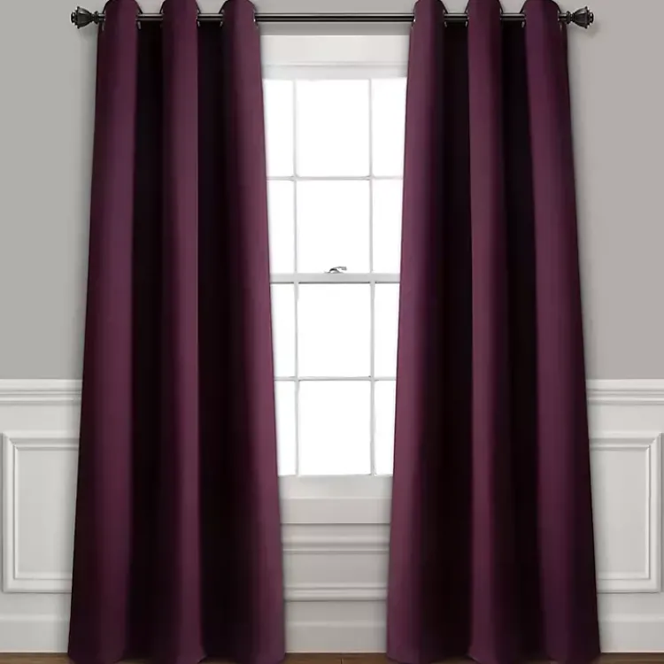 Kirklands Home Curtains & Drapes|Plum Absolute Blackout Curtain Panel Set, 84 in. Purple