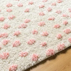 Kirklands Home Area Rugs|Plush Pink Dotted Area Rug, 5x7