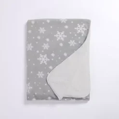 Online Plush Snowflake Sherpa Throw Blankets & Throws