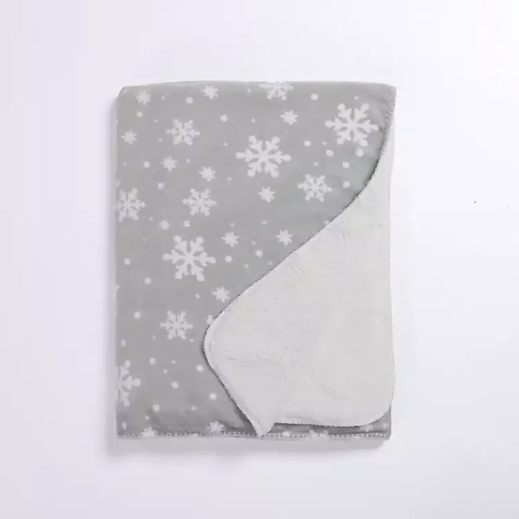Online Plush Snowflake Sherpa Throw Blankets & Throws