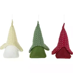 Discount Plush Striped Hat Gnomes, Set of 3 Christmas Decorations