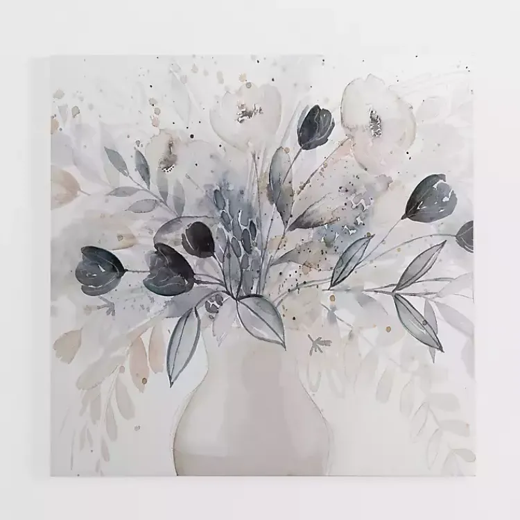 Kirklands Home Canvas Art|Pop of Blue Floral Canvas Art Print