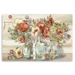Kirklands Home Canvas Art|Poppies and Eucalyptus Canvas Art Print, 60x40 in. Tan