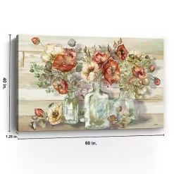 Kirklands Home Canvas Art|Poppies and Eucalyptus Canvas Art Print, 60x40 in. Tan